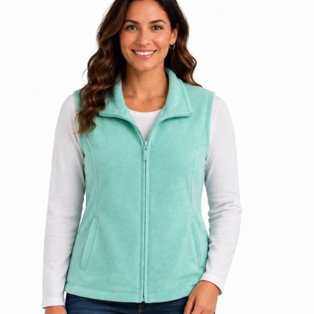Made For Life Light Aqua Zip Front Soft Fleece Vest - Size XL - NWOT